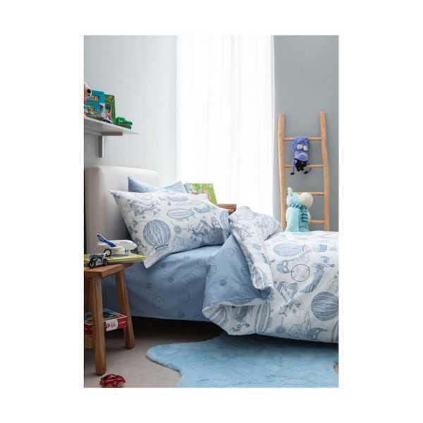 Σεντόνια Παιδικά Retro 2x(170x260cm)+1x(55x75cm) Blue Vesta Home